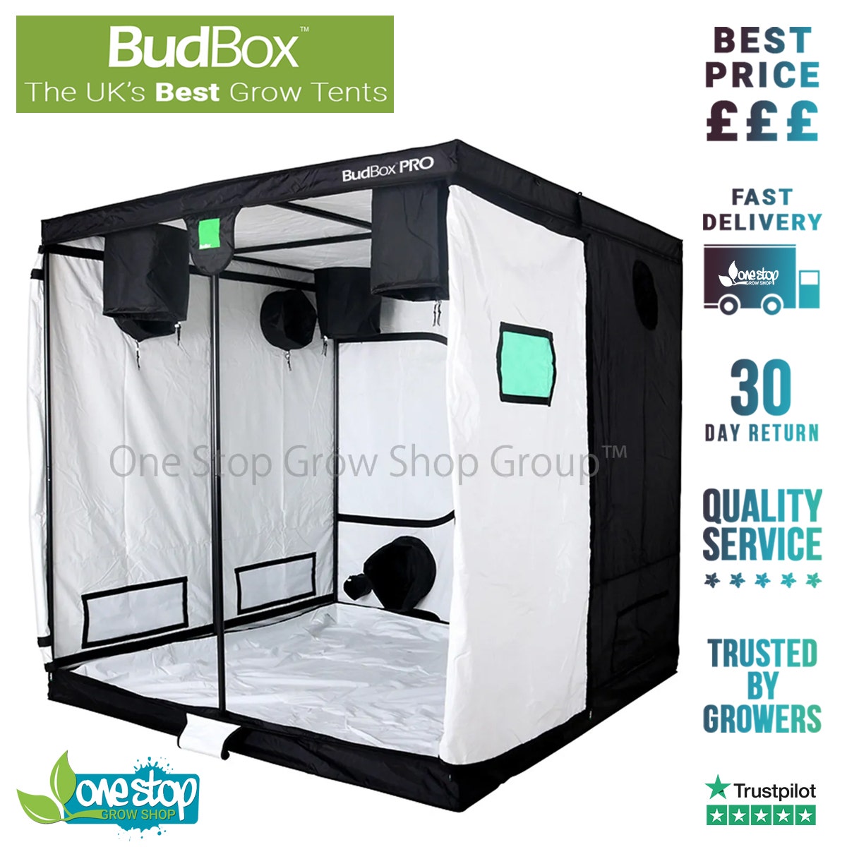 BudBox Pro - 2.0m x 2.0m Grow Tent