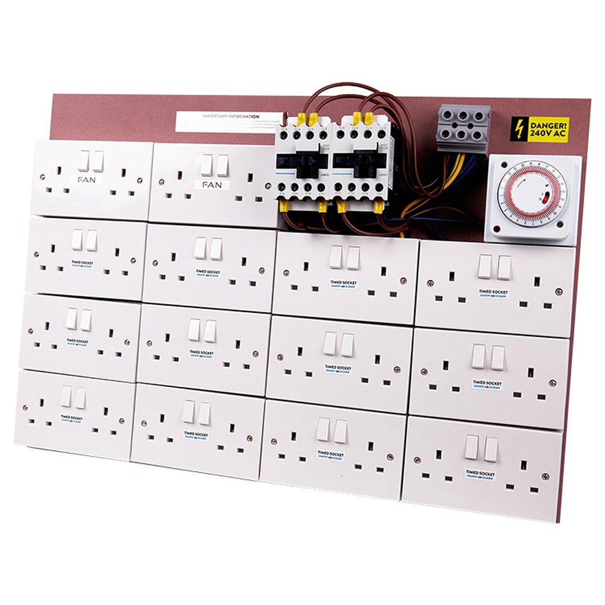 Omega MDF Lighting Timer Boards with Fan Sockets