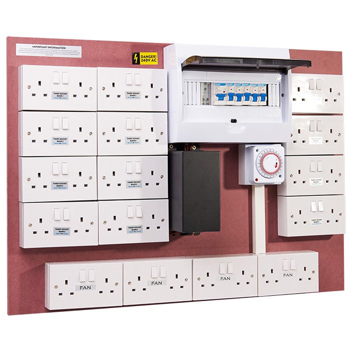 Omega MDF Lighting Timer Boards with Fan Sockets