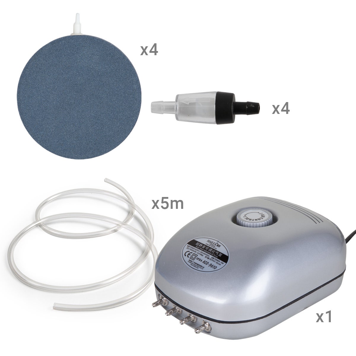 Hailea Air Pump Kit with Flat Air Stones