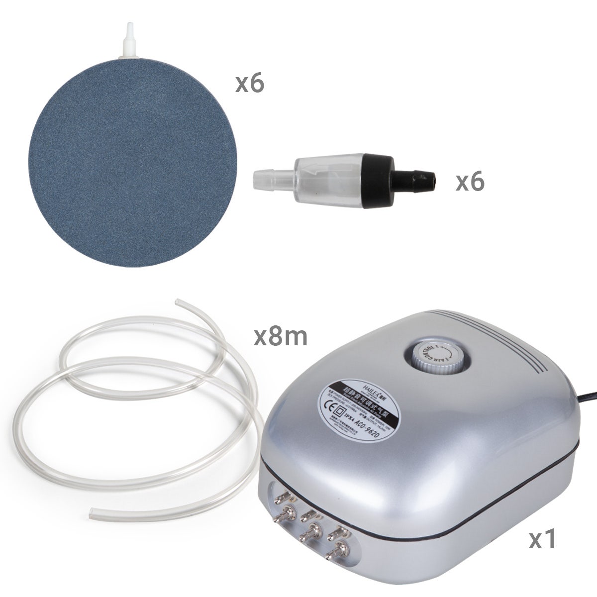 Hailea Air Pump Kit with Flat Air Stones