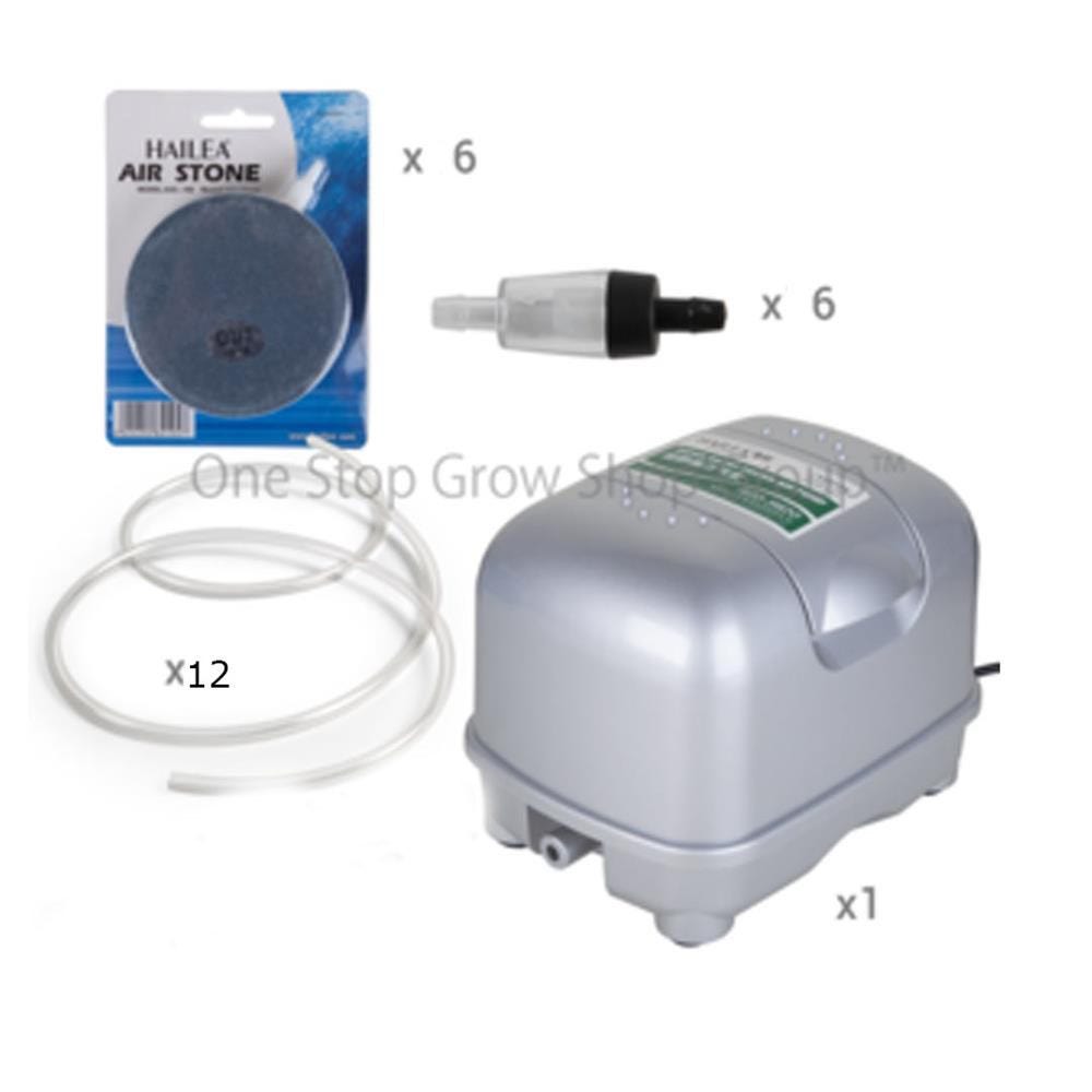 Hailea SS Air Pump Kit - 6 Air Stones