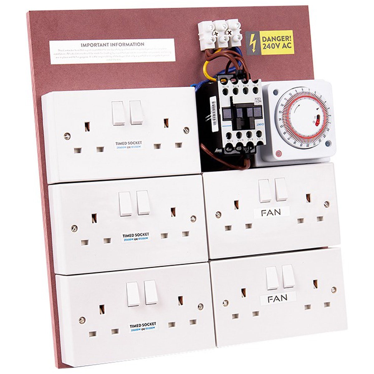 Omega MDF Lighting Timer Boards with Fan Sockets