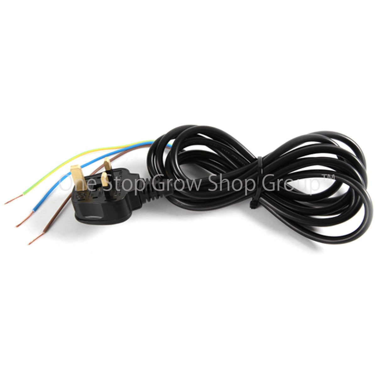 Mains Lead (3-Core Black) With Moulded 5 Amp Plug & Stripped Ends