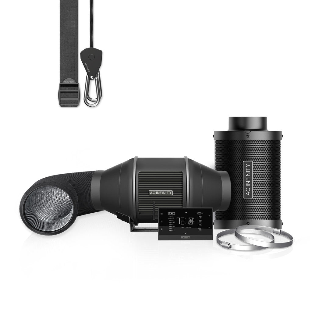 AC Infinity Inline Fan Kit - Fan, Smart Controller, Carbon Filter & Ducting