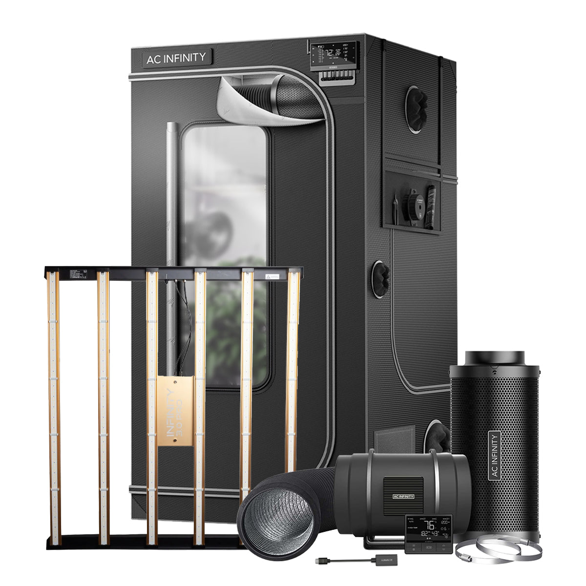AC Infinity LED Grow Tent Kits - 1.2m x 1.2m x 2.0m