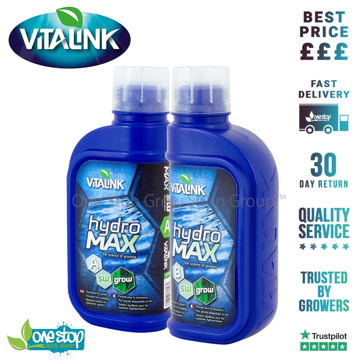 Vitalink - Hydro MAX Grow A&B - Soft Water