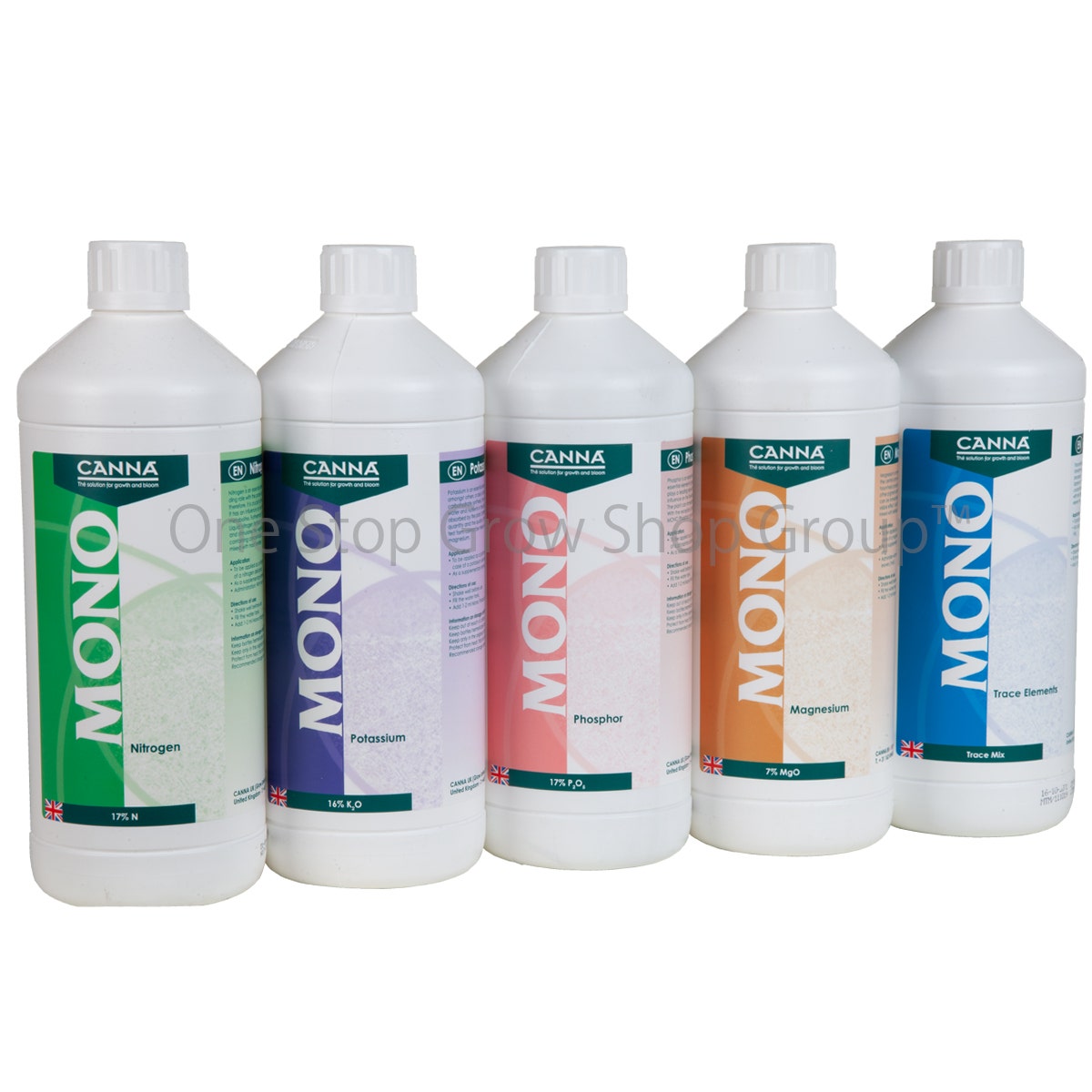 Canna Mono Nutrients: Nitrogen, Phosphorus, Potassium, Trace Mix, Magnesium