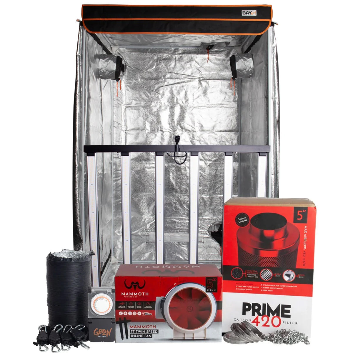 Omega Black 720w LED Grow Tent Kit - 1.2m x 1.2m