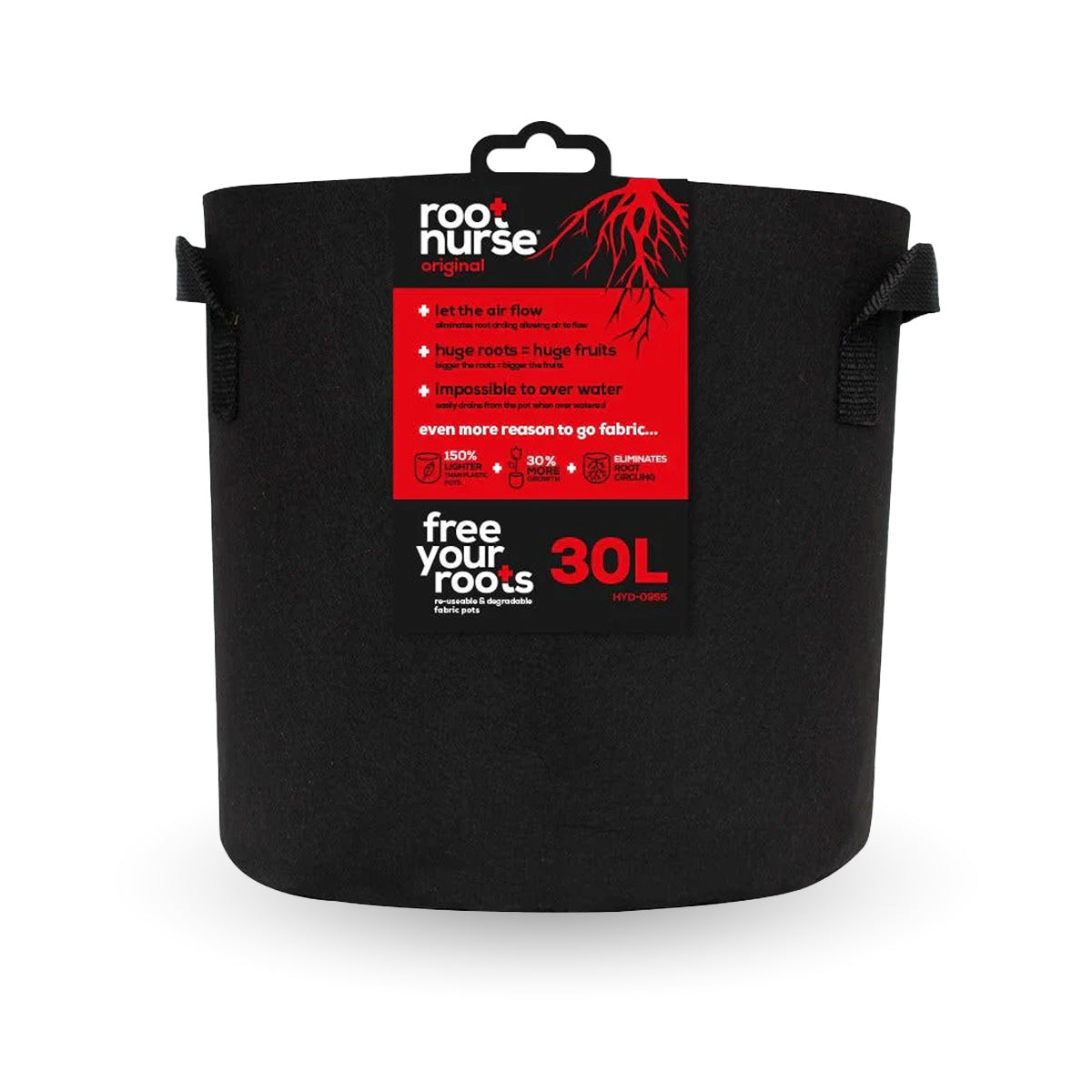 Root Nurse Round Black Fabric Pots