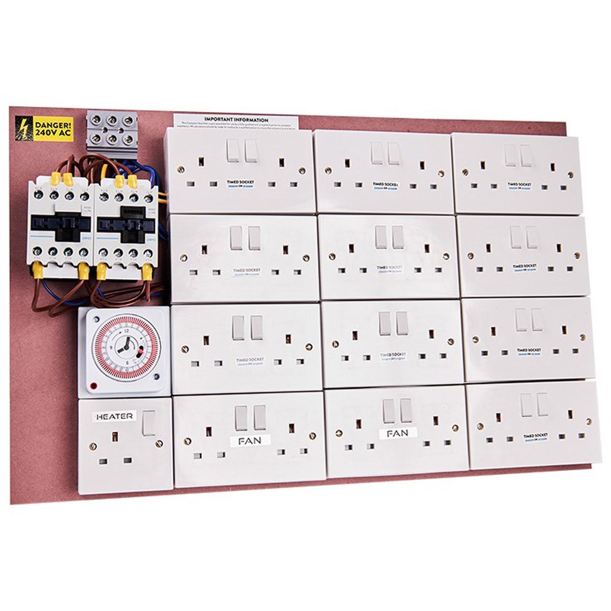 MDF Lighting Timer Boards (with fan sockets)