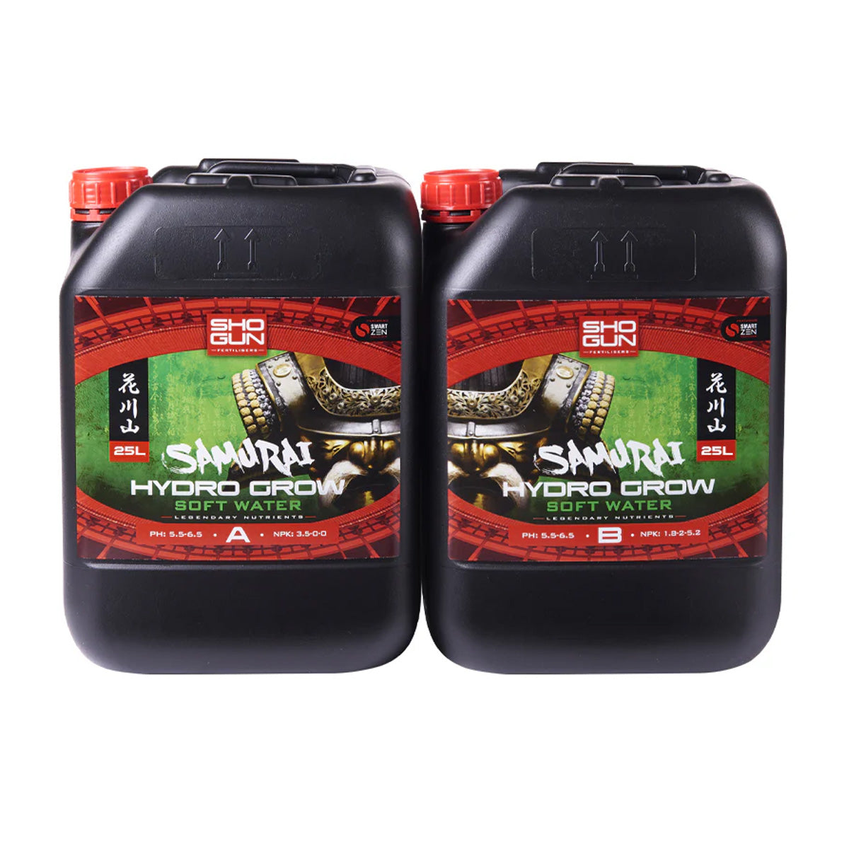 Shogun Fertilisers - Samurai Hydro Grow Nutrient A&B - For Soft Water