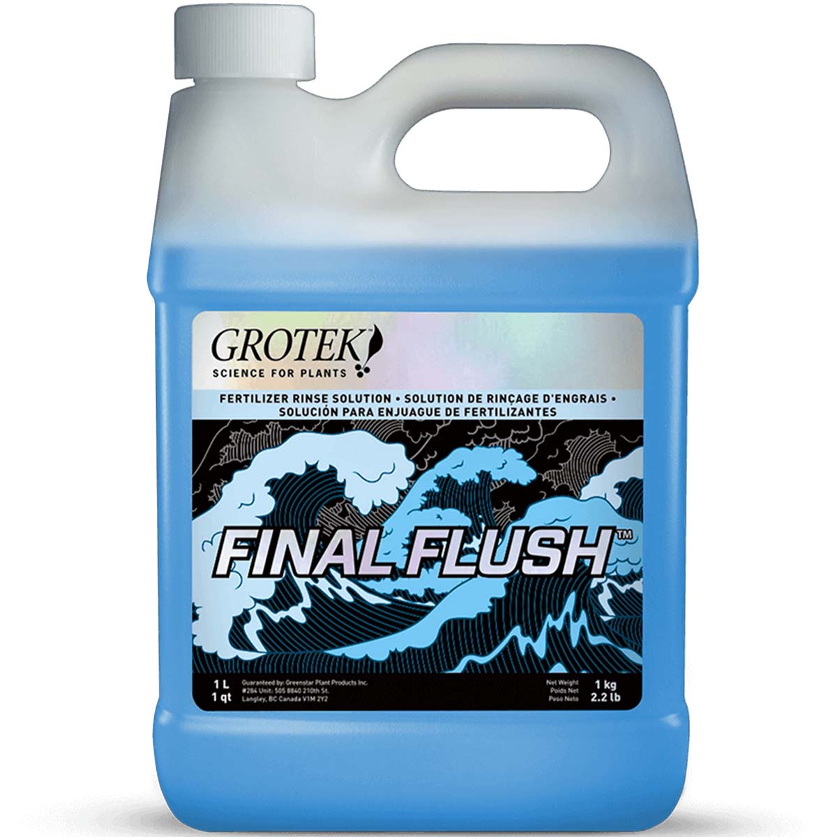 Grotek Final Flush - Solution De Rinçage Pour Substrats De Culture - Élimine Les Sels D'engrais - 1 Litre - 7