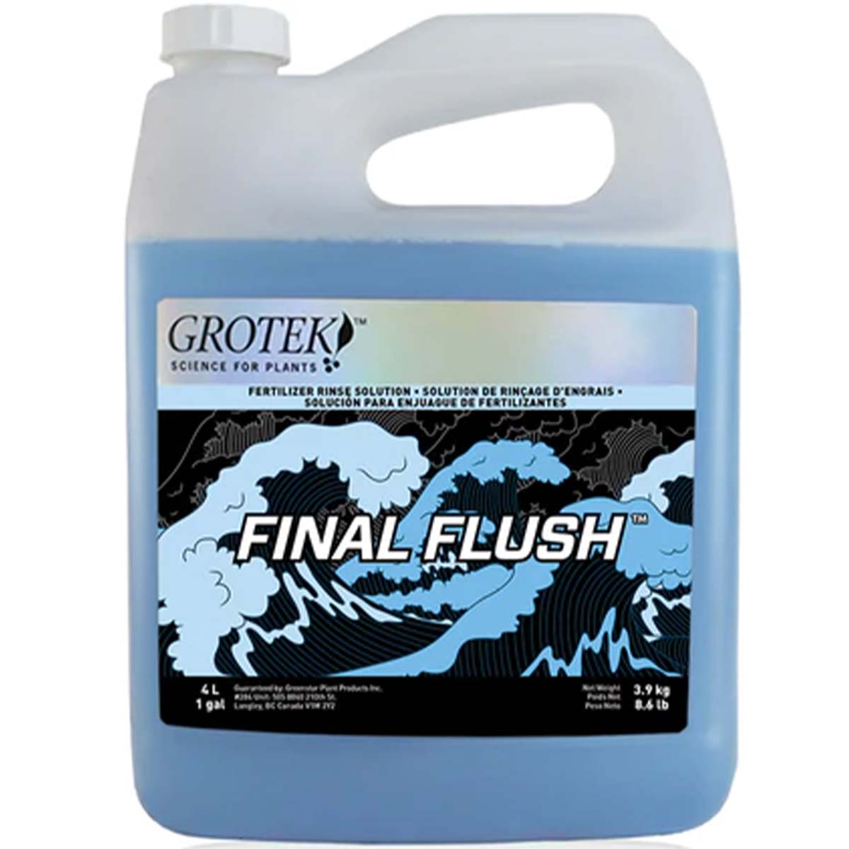 Grotek Final Flush - Solution De Rinçage Pour Substrats De Culture - Élimine Les Sels D'engrais - 1 Litre - 8