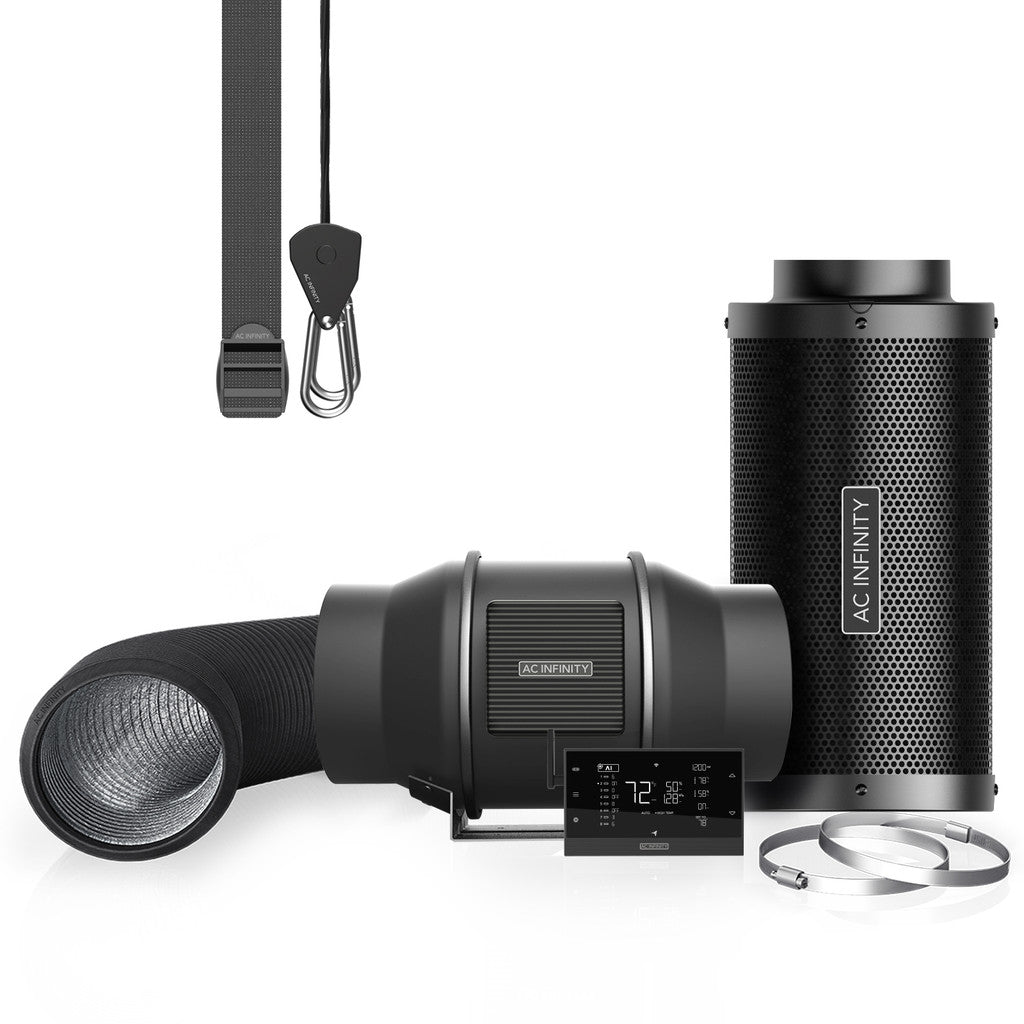 AC Infinity Inline Fan Kit - Fan, Smart Controller, Carbon Filter & Ducting