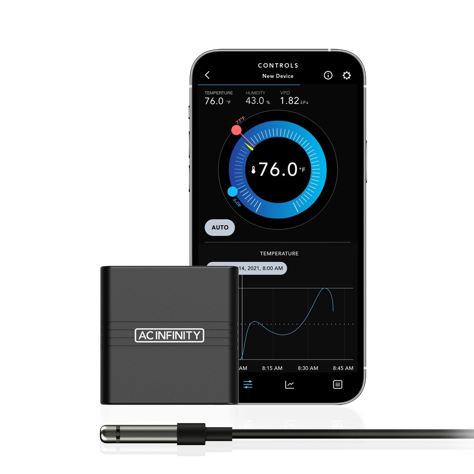 AC Infinity CloudCom Smart Thermo-Hygrometer - Temp, Humidity & VPD Monitor