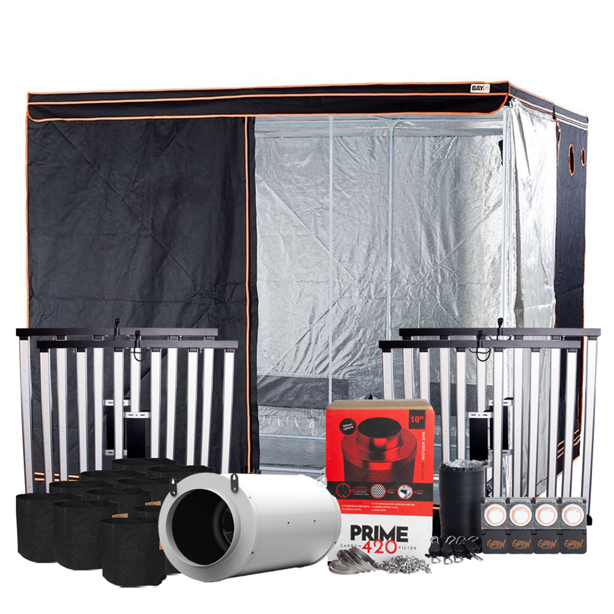 Omega Black 720w LED Grow Tent Kit - 2.4m x 2.4m